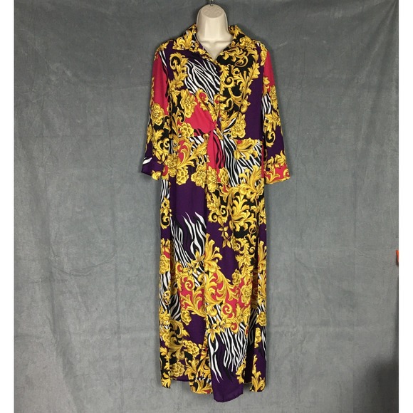 New York & Company Dresses & Skirts - 7th‎ Ave New York & Company Maxi Dress Purple M Baroque Slip Twist Maximalist